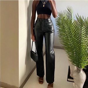 SOLD 💔 House of CB Grainne Black Vegan Leather Trousers Size Small